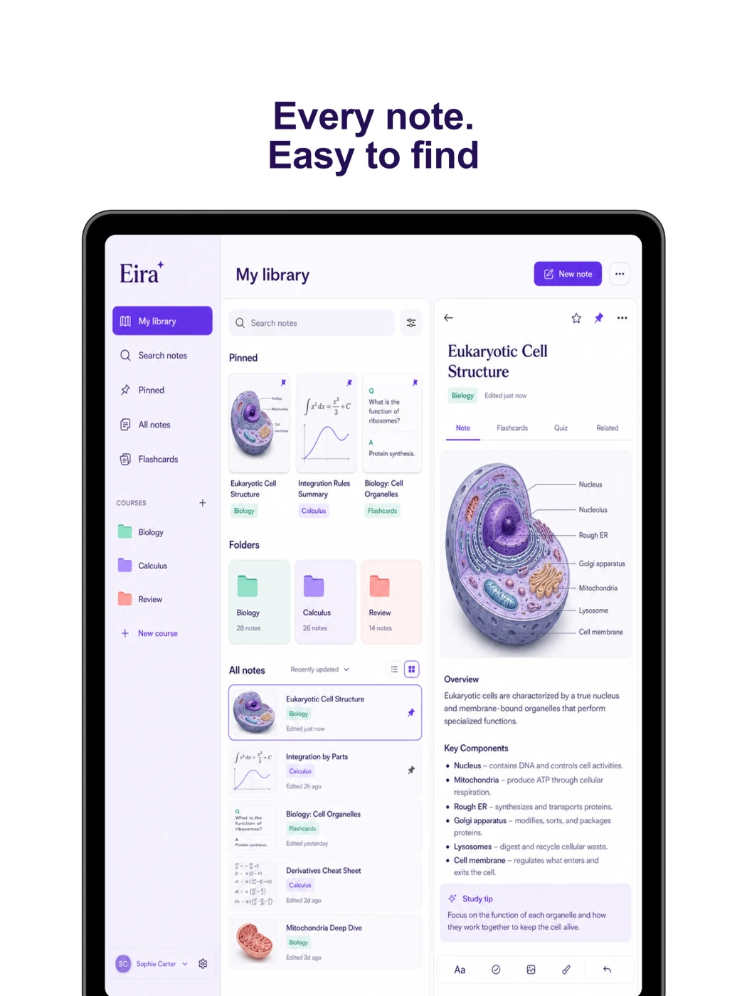 Eira tablet organization app store screen