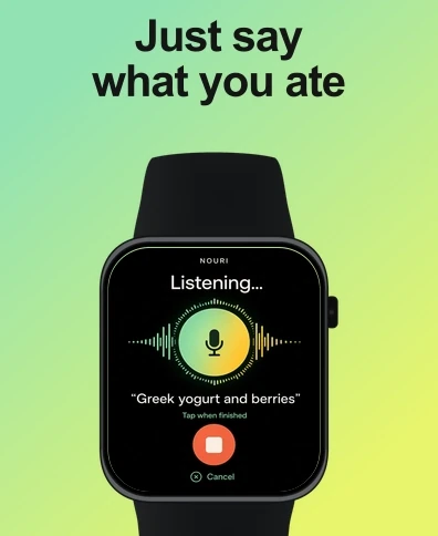 Nouri voice log Apple Watch app store screen
